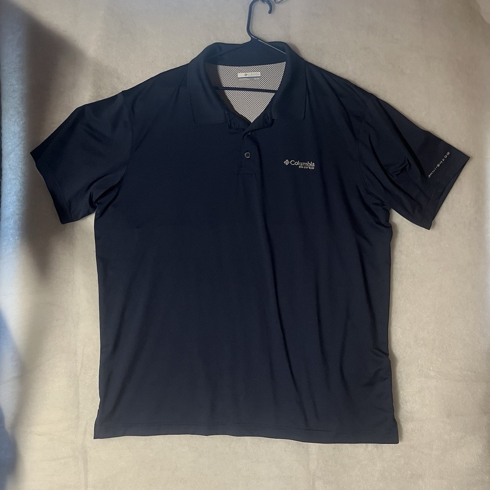 Columbia PFG Omni Shade Polo Shirt Navy Blue Men's Size XL